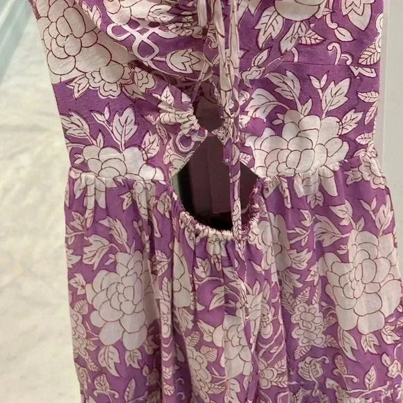Dress with tie up pulls | size xs/34 | lilac and white - Picture 12 of 13